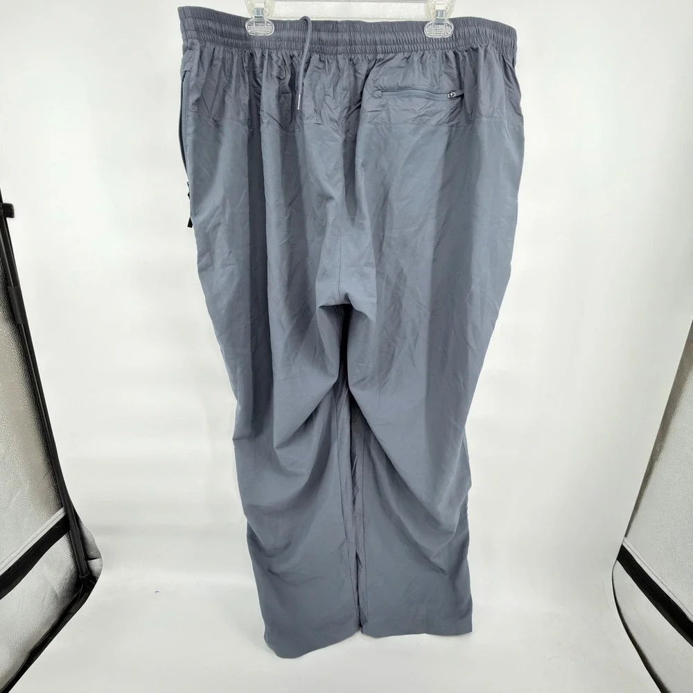 Adidas Mens 3XL Gray Nylon Mesh Lined Track Pants Ankle Zip Athletic Sweatpants